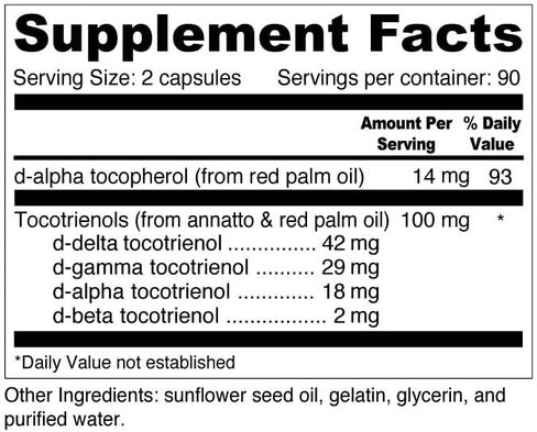 Daily Super E - Superior Full Spectrum Tocotrienols - High in Gamma, Delta, and Alpha (90 Capsules) in Kuwait