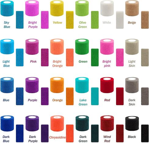 BQTQ 96 Rolls Self Adhesive Bandage Wrap Tape 1 Inch Black Self Adherent Wrap Self Stick Bandage Athletic Wraps Tape Stretch Bandages for Wrist Ankle Swelling Sprains in Kuwait