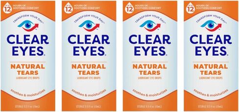 Clear Eyes Natural Tears Lubricant Eye Drops, 0.5 Fl oz. (Pack of 2) in Kuwait