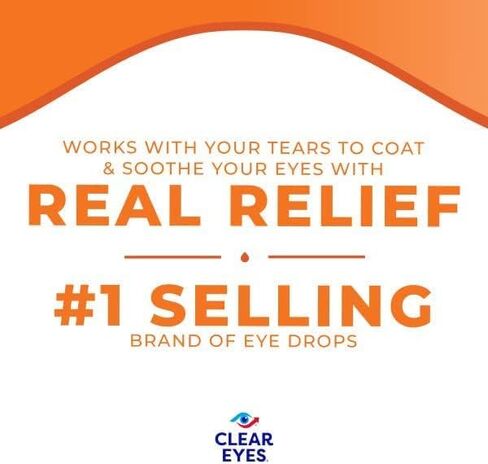 Clear Eyes Natural Tears Lubricant Eye Drops, 0.5 Fl oz. (Pack of 2) in Kuwait