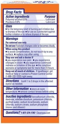 Clear Eyes Natural Tears Lubricant Eye Drops, 0.5 Fl oz. (Pack of 2) in Kuwait