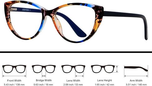 ANDWOOD نظارات حجب الضوء الأزرق للنساء Bluelight Blocker الكمبيوتر Cateye واضح القط العين النظارات الإطار AR003 in Kuwait