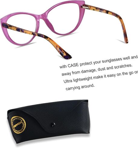 ANDWOOD نظارات حجب الضوء الأزرق للنساء Bluelight Blocker الكمبيوتر Cateye واضح القط العين النظارات الإطار AR003 in Kuwait