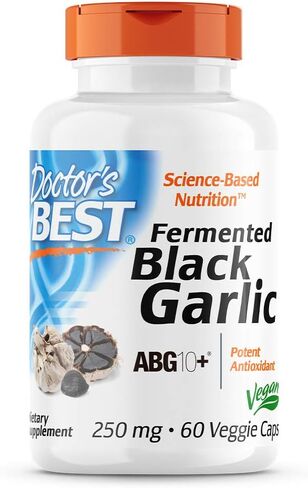Doctor's Best Black Garlic Extract ABG10+ ® 250mg Supports Healthy Blood Pressure Cholesterol Boost Immunity Potent Antioxidant, 60 Count in Saudi Arabia