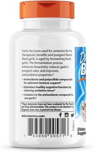 Doctor's Best Black Garlic Extract ABG10+ ® 250mg Supports Healthy Blood Pressure Cholesterol Boost Immunity Potent Antioxidant, 60 Count in Saudi Arabia