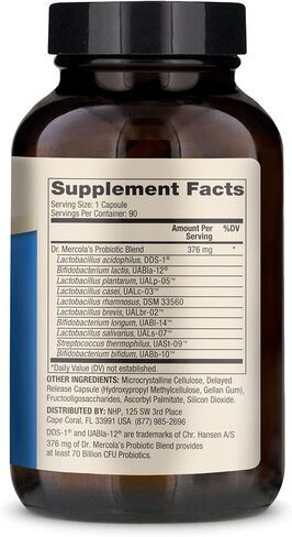 Dr. Mercola Complete Probiotics 70 Billion CFU, 90 Servings (90 Capsules), Dietary Supplement, Supports Digestive Health, Non GMO, NSF Certified in Saudi Arabia