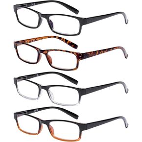 DOOViC Stylish Blue Light Reading Glasses for Women Men Anti UV/Glare/Fatigue 4 Pack Computer Readers +3.00 in Saudi Arabia
