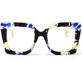 AIEYEZO Oversized Blue Light Glasses for Women, Anti Fatigue Prevent Headache Computer Eyeglasses