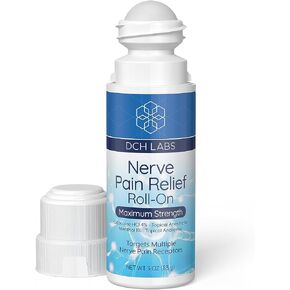 DCH Nerve Pain Relief Roll-On, Maximum Strength Lidocaine & Menthol, with Arnica & Aloe for Relief in Toes, Feet, Hands & Legs, Ideal for Neuropathy, 3 oz (1)