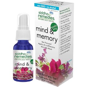 رذاذ للعقل والذاكرة، من سيداها ريميديز، لالتهاب الجلد، عدم الفرق، منخفض التركيز | علاج مثلي طبيعي 100% مع أملاح خلايا المعالجة المنزلية وخلاصة الزهور | خالٍ من الكحول والسكر in Kuwait