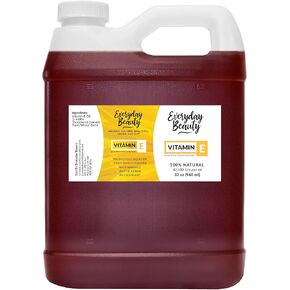 زيت فيتامين E النقي للندبات - د-ألفا توكوفيرول 100% نقي وطبيعي بالكامل، زجاجة وقطارة سعة 1 أونصة سائلة 42500 وحدة دولية - ليس مزيجًا، سميك، لون كهرماني، رائحة جوزية من جنين القمح - شعر الوجه والجسم in Kuwait