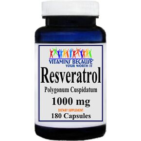 Resveratrol 1000mg, 180 Capsules - Heart/Cholesterol/Blood in Saudi Arabia