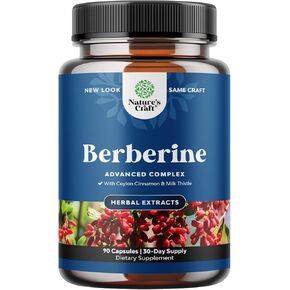 Balancing Berberine Plus 1200mg Per Serving Complex - Antioxidant Berberine with Ceylon Cinnamon Capsules Plus Silymarin Milk Thistle Extract - Active PK for Heart Health and Sugar Support 60 Capsules