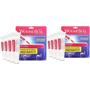 WoundSeal Topical Powder Wound Care First Aid for Cuts, Scrapes and Abrasions Single Use, 4 count (Packaging May Vary) in Kuwait