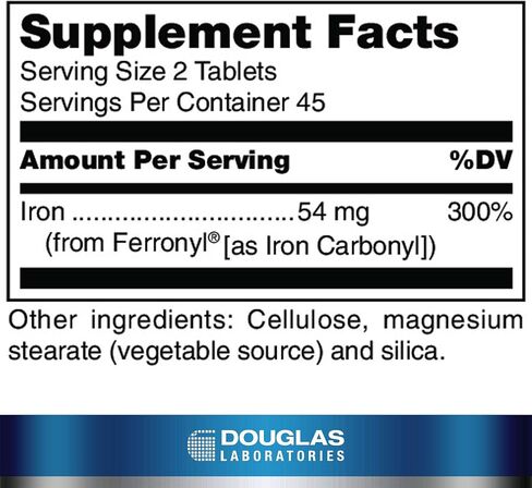 Douglas Laboratories Timed Released Iron | Carbonyl Iron to Support Energy Production, Hormones, and Neurological Health* | 90 Tablets in Saudi Arabia