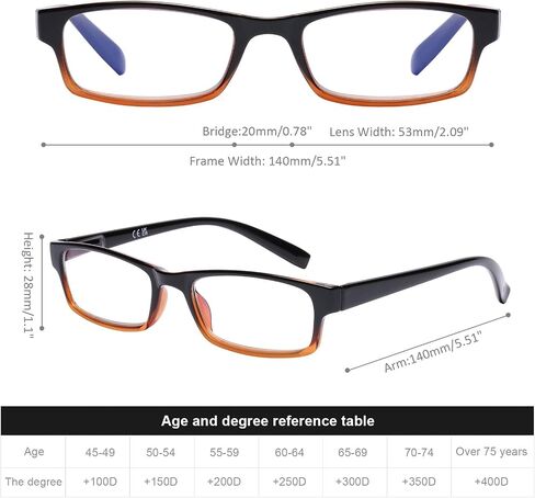 DOOViC Stylish Blue Light Reading Glasses for Women Men Anti UV/Glare/Fatigue 4 Pack Computer Readers +3.00 in Kuwait