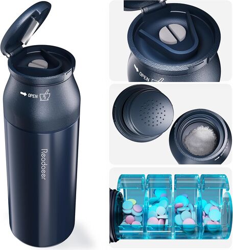 Readaeer منظم حبوب الدواء قطاعة حبوب الدواء مطحنة 3 في 1 وظيفة حبة الدواء للسفر المحمولة قاطعة حبوب كسارة in Kuwait