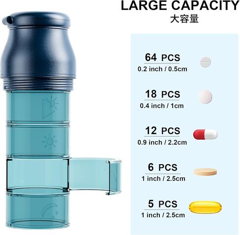 Readaeer منظم حبوب الدواء قطاعة حبوب الدواء مطحنة 3 في 1 وظيفة حبة الدواء للسفر المحمولة قاطعة حبوب كسارة in Kuwait