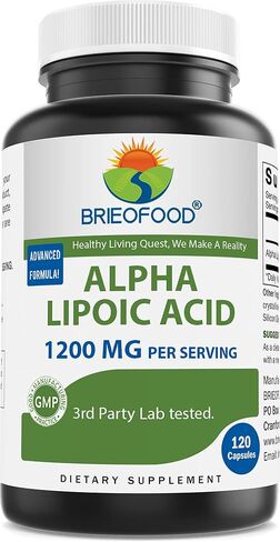Brieofood Alpha Lipoic Acid 1200mg per Serving - 120 Capsules - Non-GMO, Gluten Free in Saudi Arabia