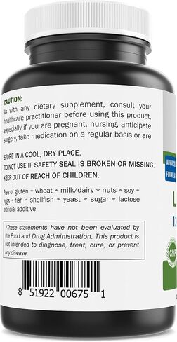 Brieofood Alpha Lipoic Acid 1200mg per Serving - 120 Capsules - Non-GMO, Gluten Free in Saudi Arabia