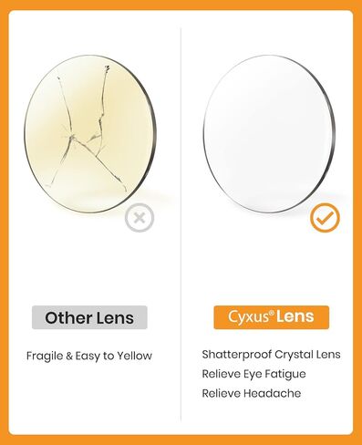 نظارات كمبيوتر Cyxus زرقاء تحجب الضوء للرجال، نظارات نصف حافة بعدسات كريستالية تحجب الأشعة فوق البنفسجية، إطار أسود للألعاب in Kuwait