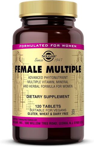 Solgar Female Multiple, 60 Tablets - Multivitamin, Mineral & Herbal Formula for Women - Advanced Phytonutrient - Vegan, Gluten Free, Dairy Free, Kosher - 20 Servings in Saudi Arabia