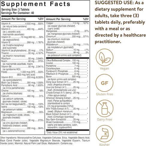 Solgar Female Multiple, 60 Tablets - Multivitamin, Mineral & Herbal Formula for Women - Advanced Phytonutrient - Vegan, Gluten Free, Dairy Free, Kosher - 20 Servings in Saudi Arabia