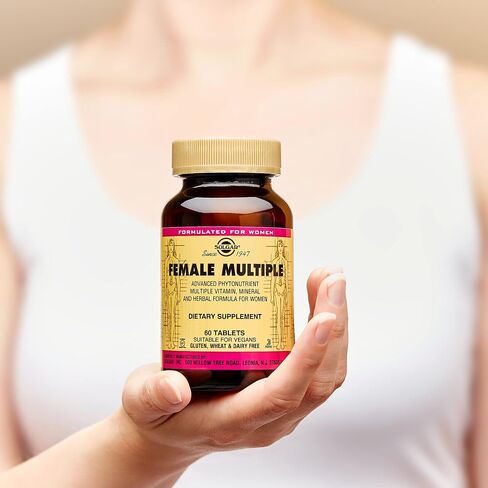 Solgar Female Multiple, 60 Tablets - Multivitamin, Mineral & Herbal Formula for Women - Advanced Phytonutrient - Vegan, Gluten Free, Dairy Free, Kosher - 20 Servings in Saudi Arabia
