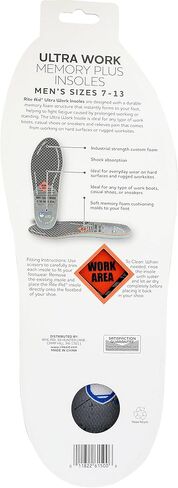Rite Aid Ultra Work Memory Plus Insoles for Men - Sizes 7-13 | Memory Foam| Shock Absorbing Arch Support Boot Insole in Saudi Arabia