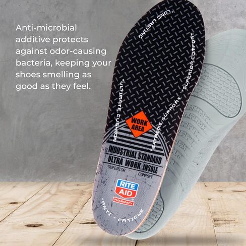 Rite Aid Ultra Work Memory Plus Insoles for Men - Sizes 7-13 | Memory Foam| Shock Absorbing Arch Support Boot Insole in Saudi Arabia