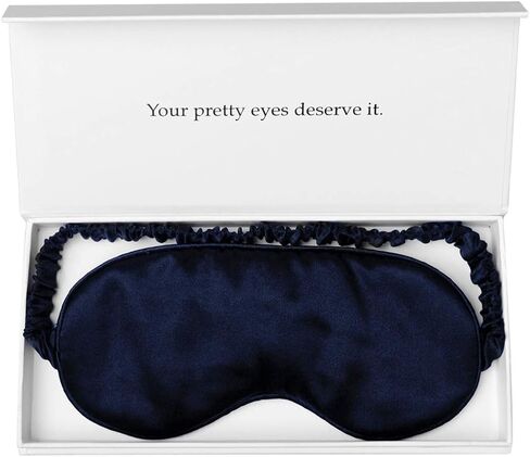 قناع النوم الحريري من Yanser Luxury 100% Mulberry Silk Eye Mask - غطاء العين - ظل العين - معصوب العينين - مضاد للشيخوخة - العناية بالبشرة - فائق النعومة - خفيف ومريح - حقيبة سفر - عبوة هدايا (كراميل) in Kuwait