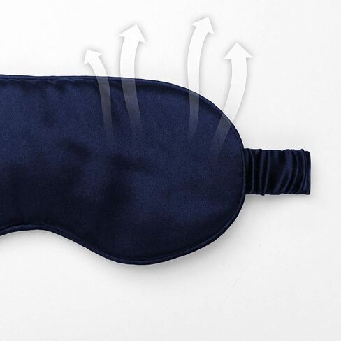 قناع النوم الحريري من Yanser Luxury 100% Mulberry Silk Eye Mask - غطاء العين - ظل العين - معصوب العينين - مضاد للشيخوخة - العناية بالبشرة - فائق النعومة - خفيف ومريح - حقيبة سفر - عبوة هدايا (كراميل) in Kuwait