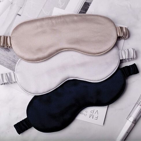 قناع النوم الحريري من Yanser Luxury 100% Mulberry Silk Eye Mask - غطاء العين - ظل العين - معصوب العينين - مضاد للشيخوخة - العناية بالبشرة - فائق النعومة - خفيف ومريح - حقيبة سفر - عبوة هدايا (كراميل) in Kuwait
