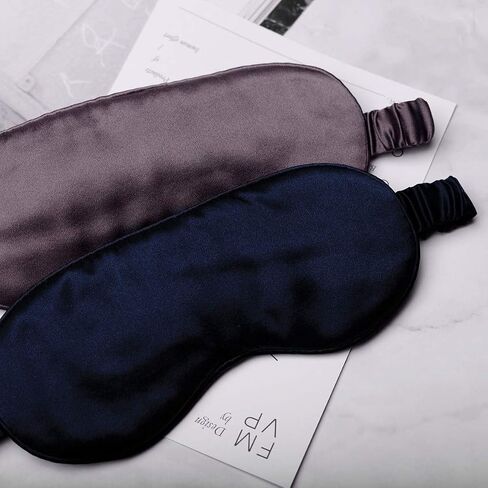 قناع النوم الحريري من Yanser Luxury 100% Mulberry Silk Eye Mask - غطاء العين - ظل العين - معصوب العينين - مضاد للشيخوخة - العناية بالبشرة - فائق النعومة - خفيف ومريح - حقيبة سفر - عبوة هدايا (كراميل) in Kuwait