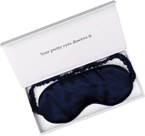 قناع النوم الحريري من Yanser Luxury 100% Mulberry Silk Eye Mask - غطاء العين - ظل العين - معصوب العينين - مضاد للشيخوخة - العناية بالبشرة - فائق النعومة - خفيف ومريح - حقيبة سفر - عبوة هدايا (كراميل) in Kuwait