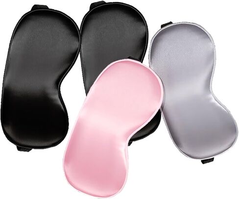 JECOLE 4 Packs Sleep Mask Eye Mask for Sleeping, Silk Sleeping Mask for Women Men, Night Sleep Mask with Adjustable Strap, Soft Comfort Eye Shade Cover for Sleeping, Shift Work, Travel Yoga Nap in Saudi Arabia
