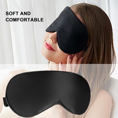 JECOLE 4 Packs Sleep Mask Eye Mask for Sleeping, Silk Sleeping Mask for Women Men, Night Sleep Mask with Adjustable Strap, Soft Comfort Eye Shade Cover for Sleeping, Shift Work, Travel Yoga Nap in Saudi Arabia