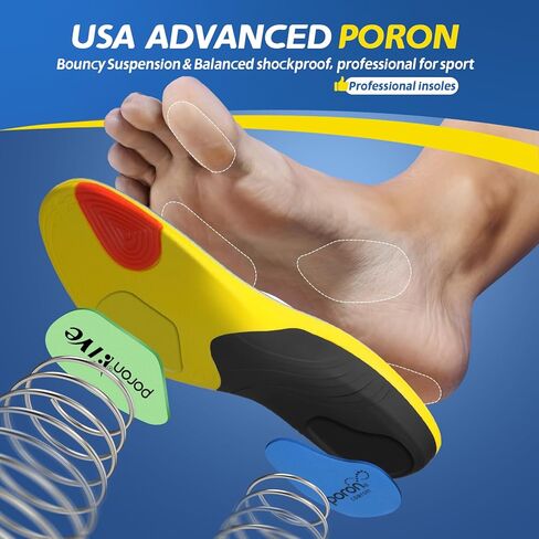 نعال رياضية احترافية من TANSTC مع دعم متوسط ​​للقوس وامتصاص الصدمات لالتهاب اللفافة الأخمصية وتخفيف آلام القدم المسطحة لدى الرجال والنساء، بطانة حذاء لتقويم العظام، قابلة للتنفس ومضادة للانزلاق، مقاس L in Kuwait