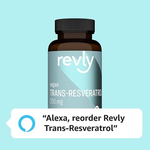 Amazon Brand - Revly Trans-Resveratrol، 250 مجم، 60 كبسولة، كمية تكفي لمدة شهرين، نباتي in Kuwait