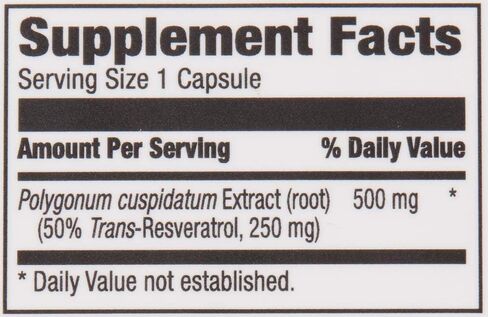 Amazon Brand - Revly Trans-Resveratrol، 250 مجم، 60 كبسولة، كمية تكفي لمدة شهرين، نباتي in Kuwait