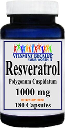 Resveratrol 1000mg, 180 Capsules - Heart/Cholesterol/Blood in Saudi Arabia
