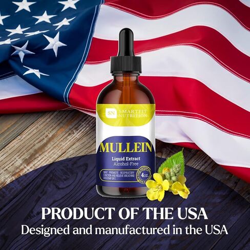 Mullein - Mullein Leaf Extract - Lung Cleanse - Mullein Drops - Organic Mullein Supplement for Respiratory System Support & Healthy Mucous Membranes - Verbascum Densiflorum for Quit Smoking Aid - 2 oz in Saudi Arabia