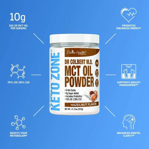 ديفاين هيلث - مسحوق زيت دكتور كولبرتس كيتو زون Mct البندق 182760 in Kuwait