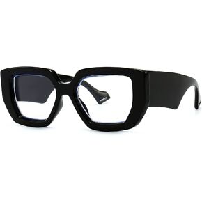 Breaksun Thick Frame Blue Light Glasses for Women Men Fashion Oversized Square Computer Gaming Eyeglasses