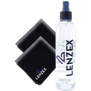 مجموعة رذاذ منظف عدسات النظارات من LENZEX | 5 قطع | (3 زجاجات) مع (2) قطعة قماش من الألياف الدقيقة | مضاد للوهج، خالي من الخطوط، غير سام | آمن لجميع العدسات والشاشات in Kuwait