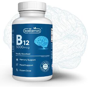 Kaitamin Vegetarian Vitamin B12 Supplement Methylcobalamin 5000mcg for Memory, Mood, Metabolism, and Energy Support, 3 Months' Supply in Kuwait