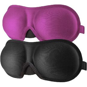 3D Eye mask for Sleeping,Machine Washable, Sleep Mask for Women, Blinder Blindfold Airplane (Black+Black)