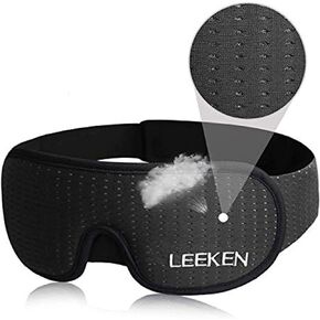 3D Sleeping Eye Mask - 100% Lights Blockout Sleep Mask for Men Women, Cool Sports Fabric Eye Cover for Travel/Nap/Night Sleeping,Comfortable and Breathable