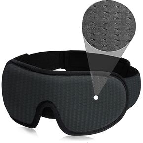 3D Sleeping Eye Mask - 100% Lights Blockout Sleep Mask for Men Women, Cool Sports Fabric Eye Cover for Travel/Nap/Night Sleeping,Comfortable and Breathable