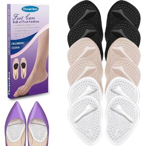 6 Pairs Metatarsal Pads Heels Inserts Gel Ball of Foot Cushions for Women, Invisible Adhesive Forefoot Pads Comfort Shoe Insert All-Day Foot Pain Relief, One Size(Multicolor) in Kuwait